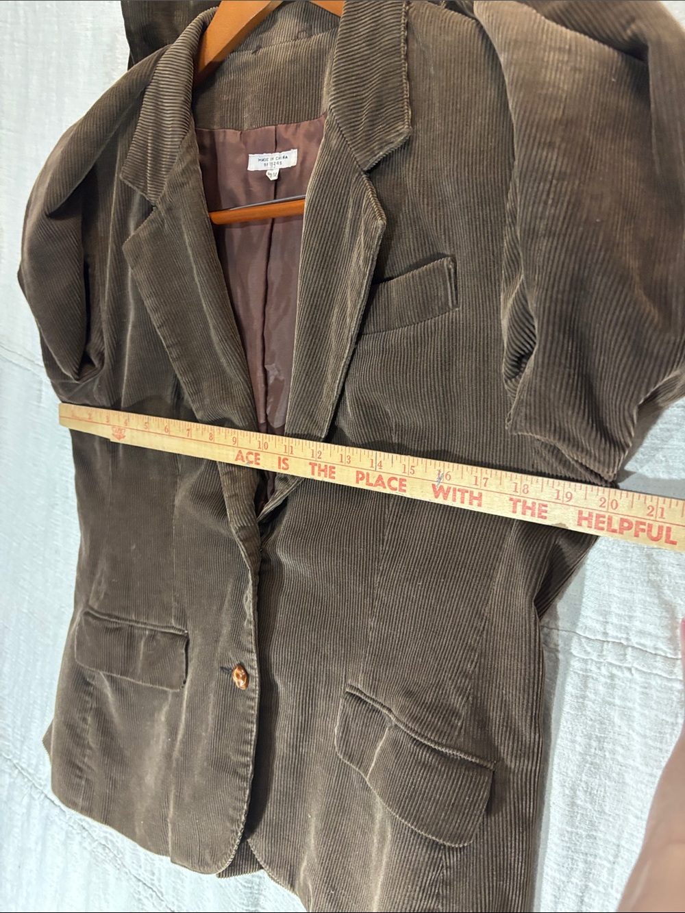 Vintage Brown Corduroy Blazer Jacket Equestrian Dark Academia 100% Cotton EUC - Picture 8 of 9
